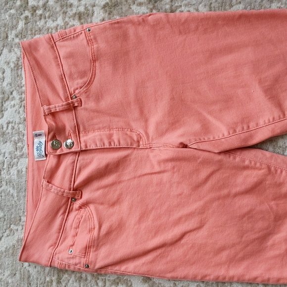 Royalty Double Button Ankle Cropped Pants 8 Orange Peach - Picture 4 of 16